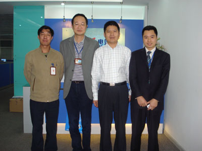 广州市天河区副区长廖国胜,天河软件园经济发展处处长单志勇莅临美电