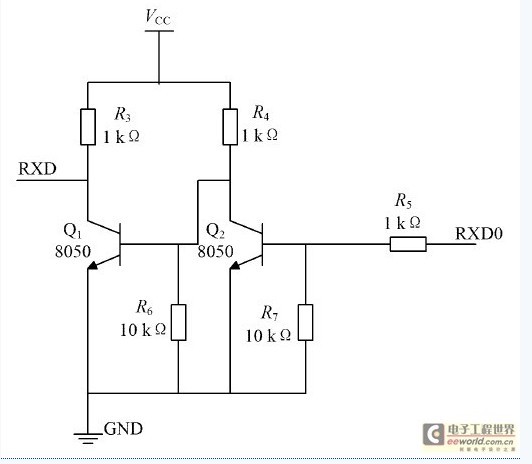 1. 1 GSM 及电平转换模块 GSM 模块采用的是西门子工业级GSM 模块TC35i,由于T C35I UART 的电平为2. 9 V T TL电平, 不能直接与AT mega16 相连, 所以如图3 电平转换电路所示, 在RXD 端使用2 个简单的非门做电平转换以及在T XD 端串1 个限流电阻。由于TC35I 对电源要求较高( 电压下降超过400 mV 将复位) , 并且在发送数据期间电流峰值会达到2.